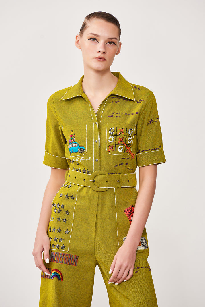 Over the Rainbow Jumpsuit With Belt