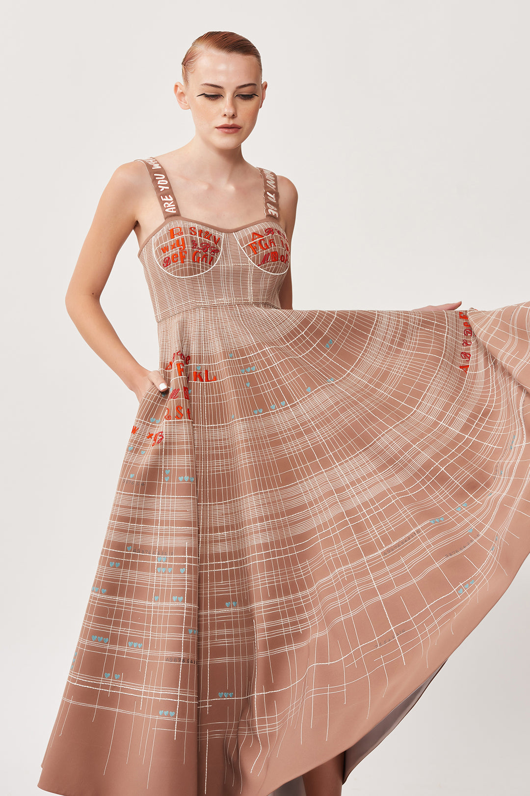 ABCD Intersecting Lines Corset Circular Dress