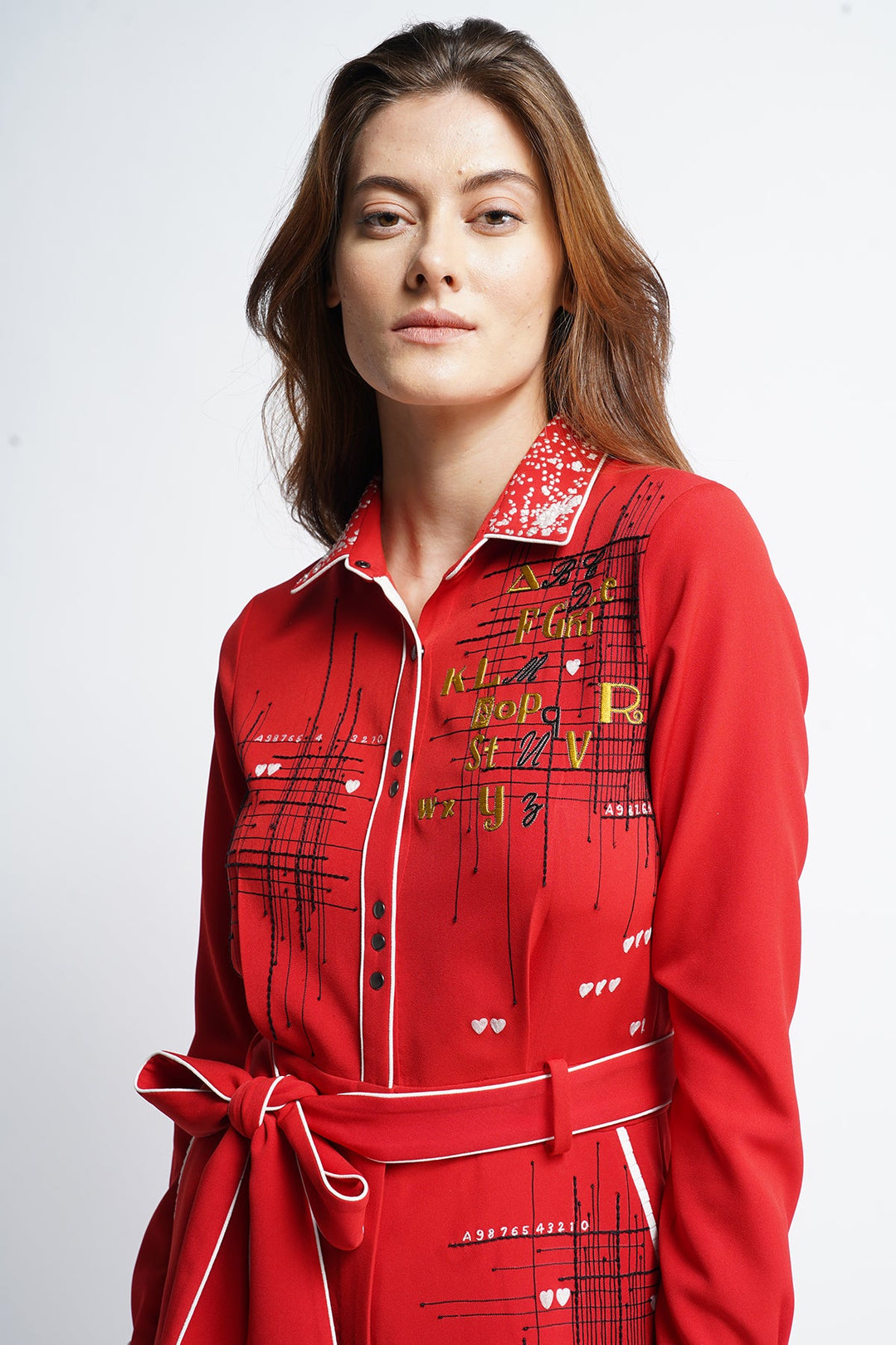 Abcd Intersecting Lines Jumpsuit With Belt