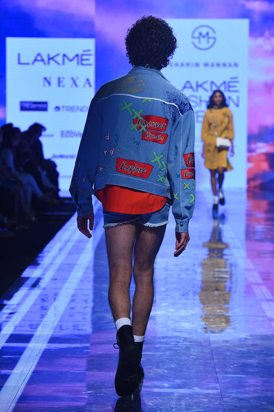 Naveen Babu(Nani) In Dream, Discover, Explore Hi-Low Denim Jacket
