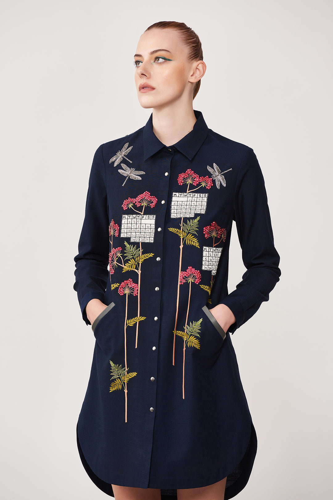 Calender High Low Shirt Dress