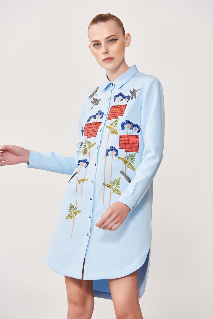 Calender High Low Shirt Dress