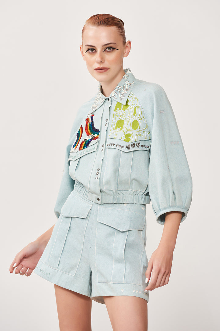 Own Your Dream Flap Short Jacket With Shorts