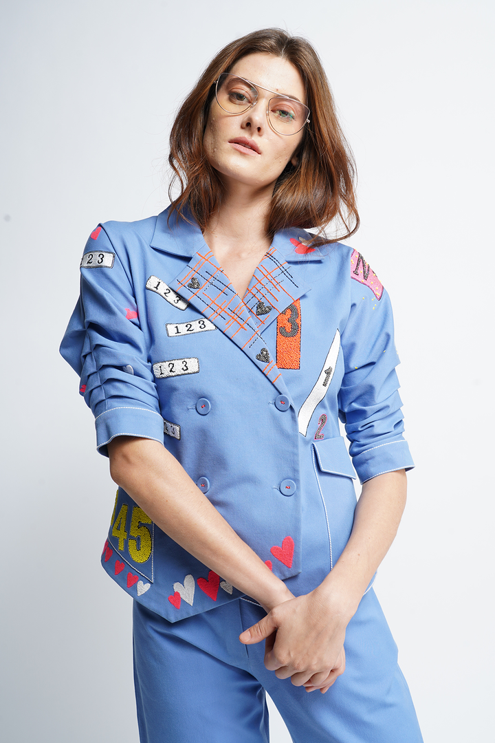 Odd And Even Numbers Waistcoat Jacket With Pants