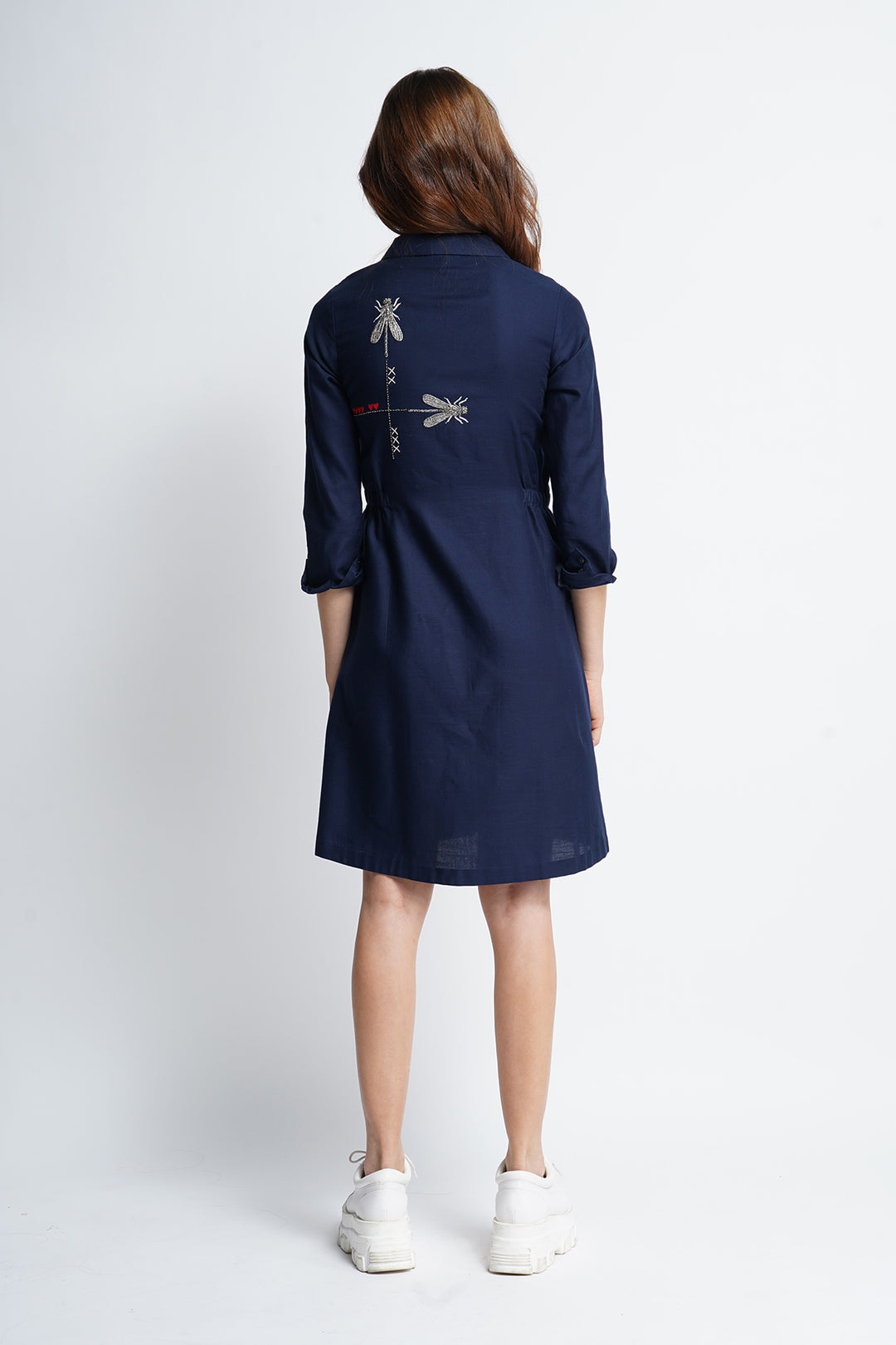 Dragonfly in Line Double Layer Short Dress