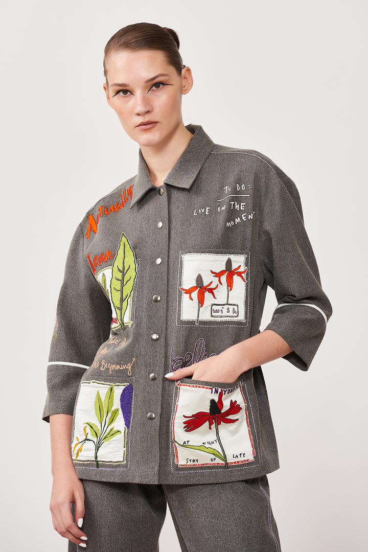 Botanical Patches Boxy Shirt