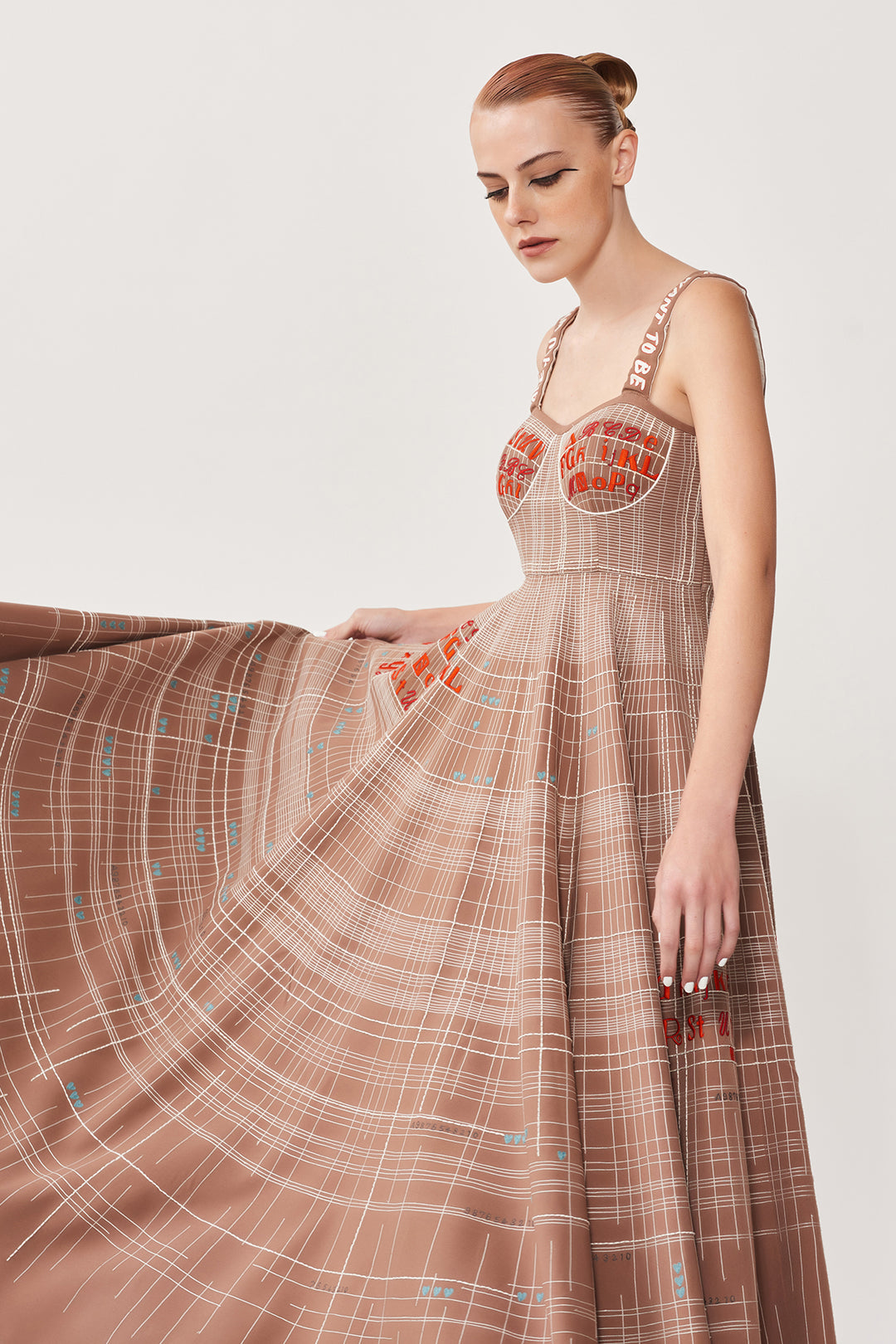 ABCD Intersecting Lines Corset Circular Dress