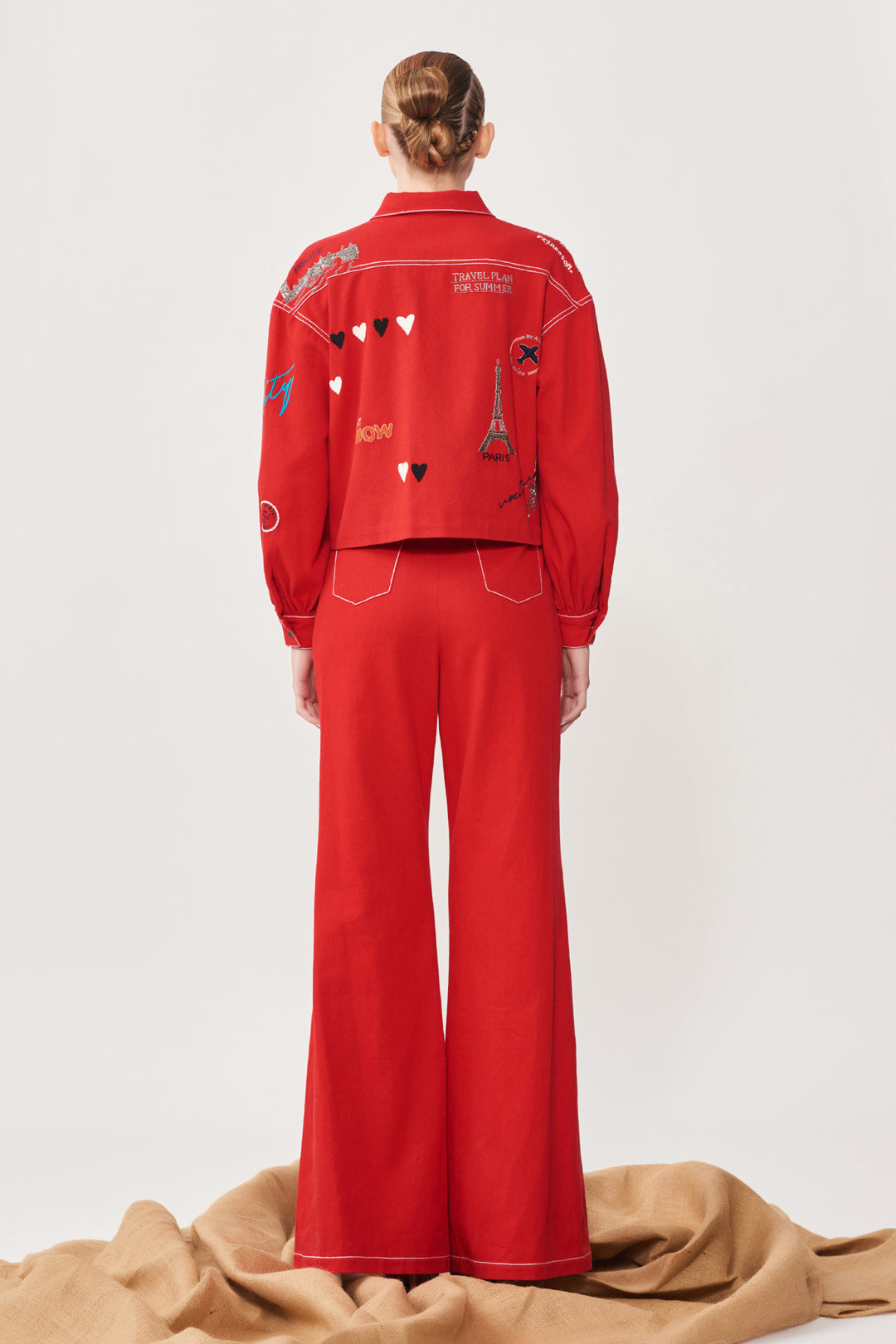 Dancing Downtown Short Jacket With High Slit Pants
