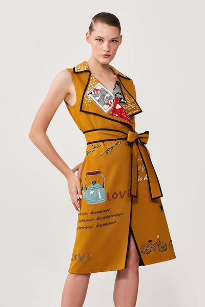 Happiness in Rainbow Wrap Jacket Dress With Belt