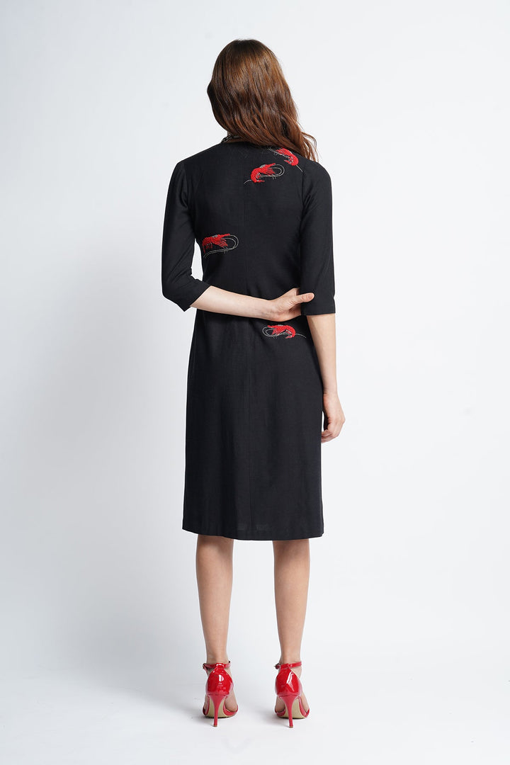Crab And Prawns Wrap Dress