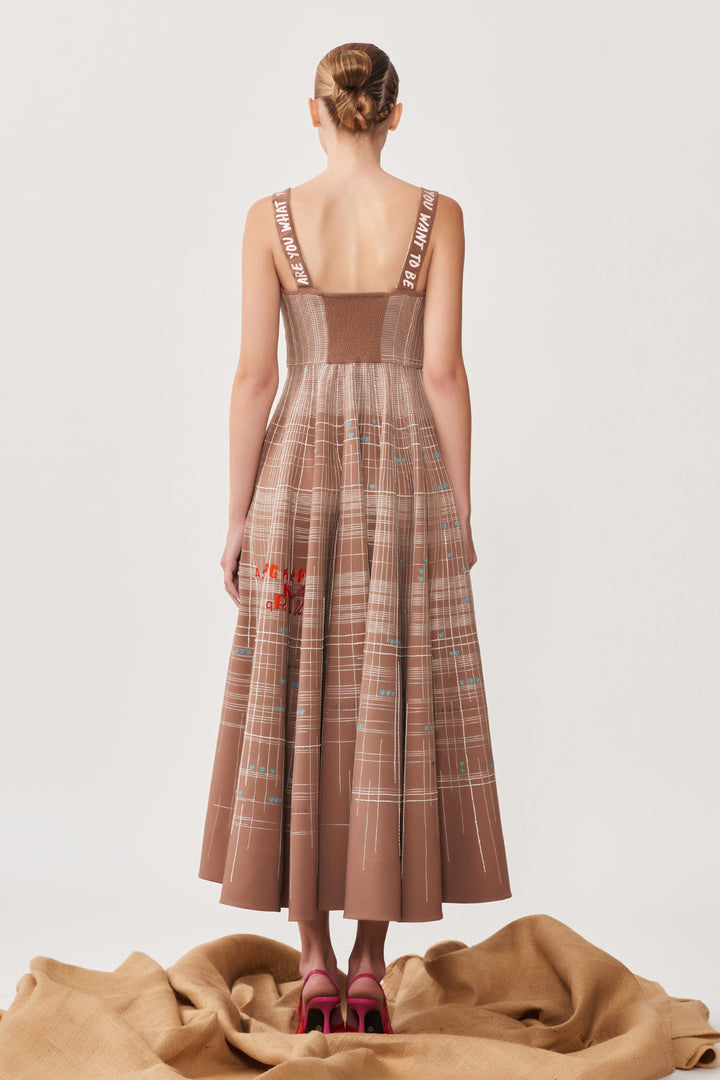 ABCD Intersecting Lines Corset Circular Dress