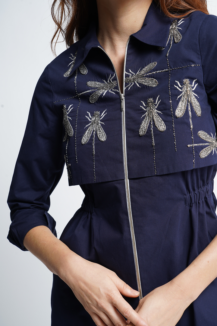 Dragonfly In Line Double Layer Short Dress