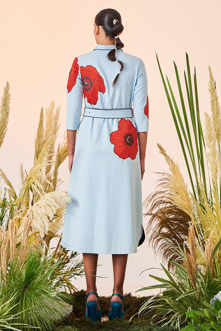 Poppy Long Shirt Dress With Buckle Belt