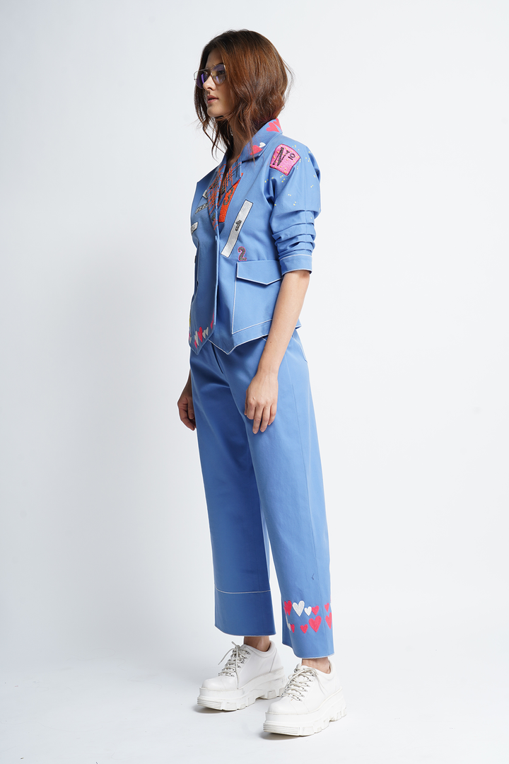 Odd And Even Numbers Waistcoat Jacket With Pants
