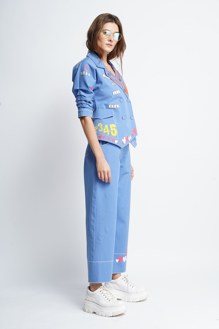 Odd And Even Numbers Waistcoat Jacket With Pants