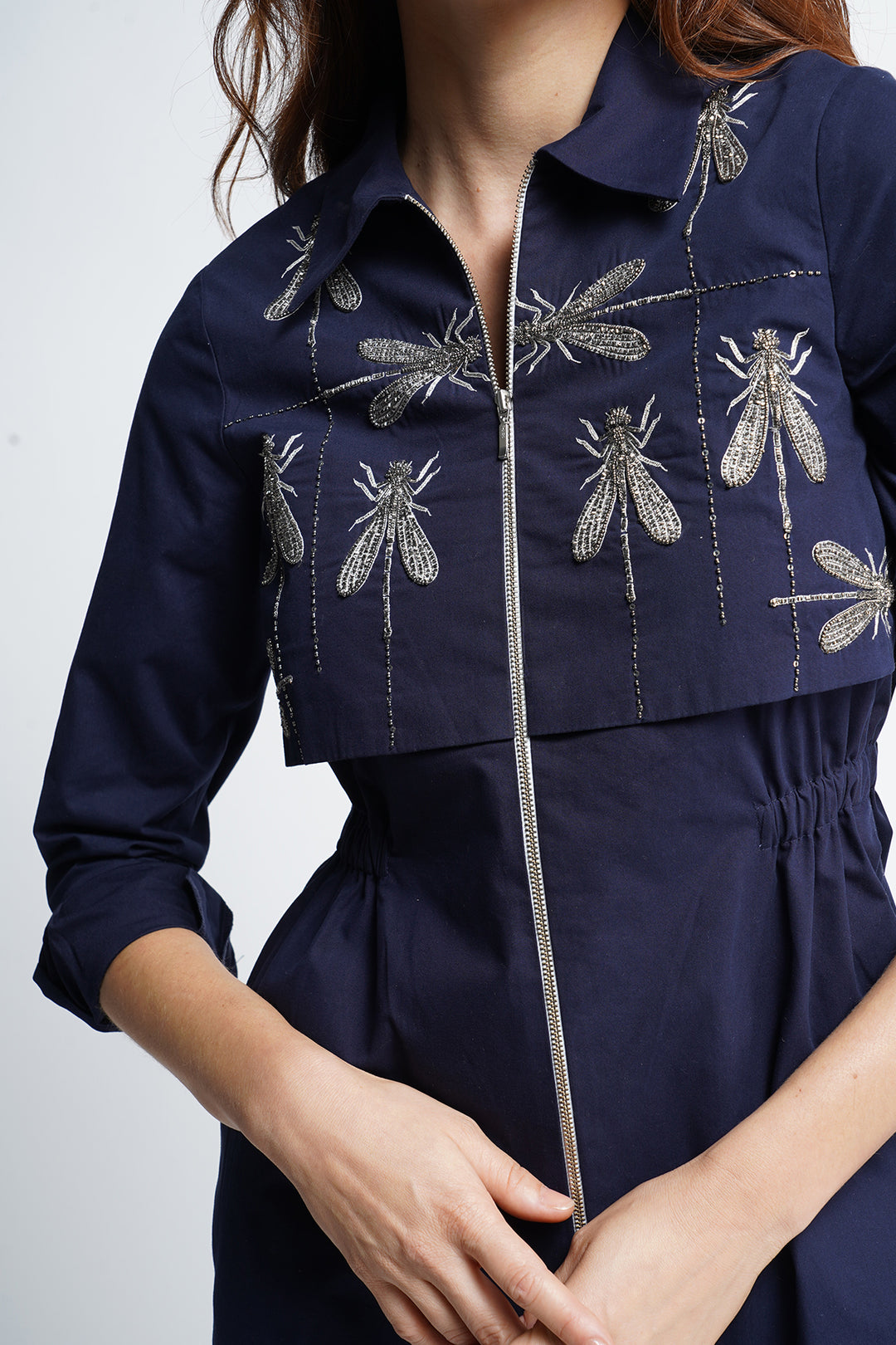 Dragonfly in Line Double Layer Short Dress