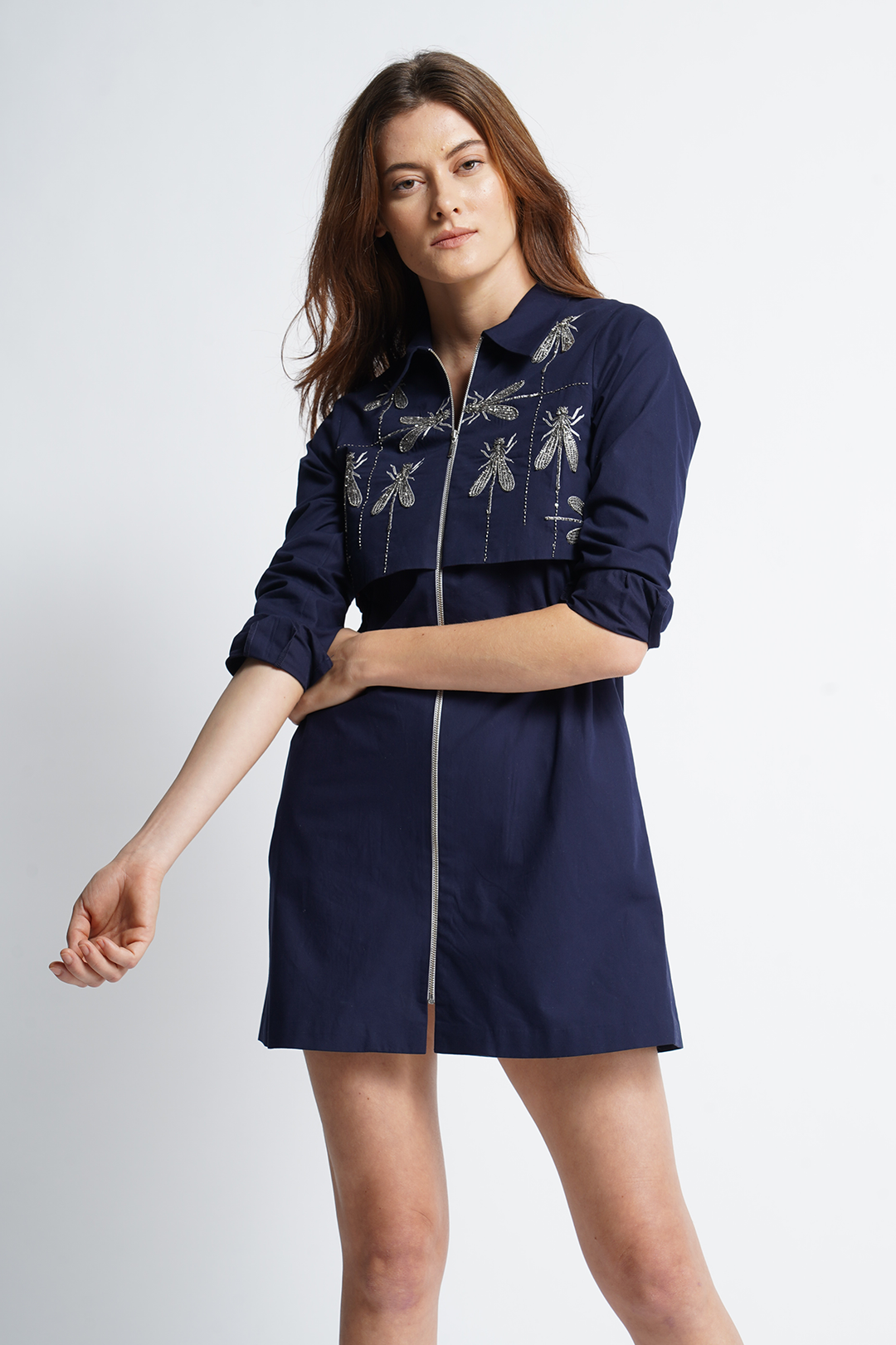 Dragonfly In Line Double Layer Short Dress