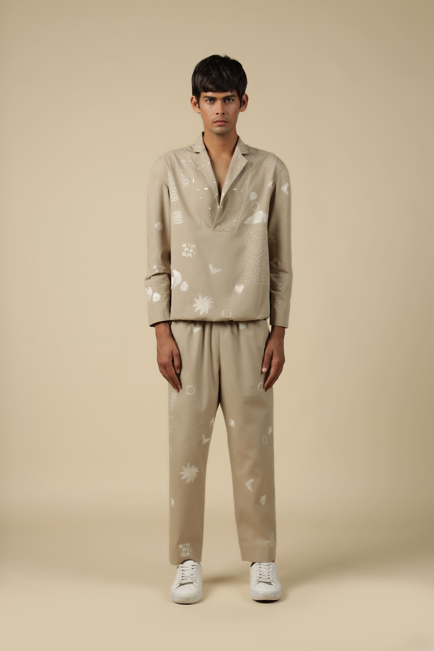 Abstract Shapes Overshirt With Joggers