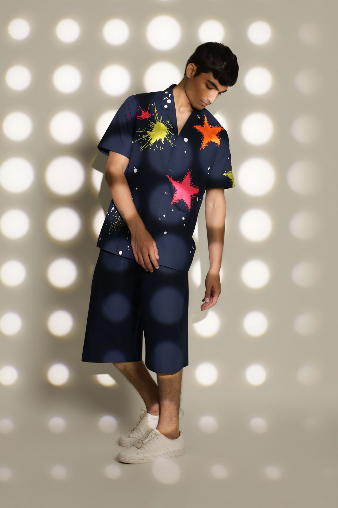 Star Splashes Shirt With Boxy Shorts