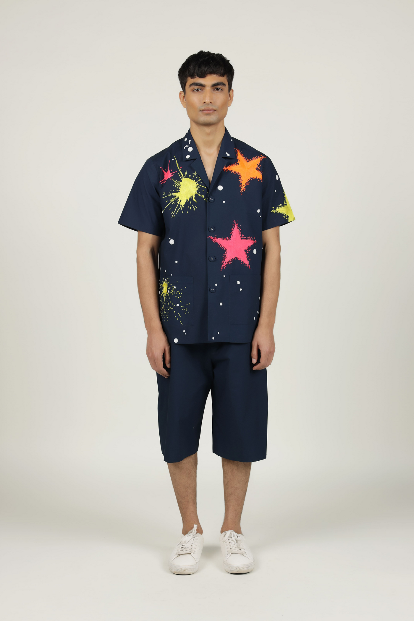 Star Splashes Shirt With Boxy Shorts