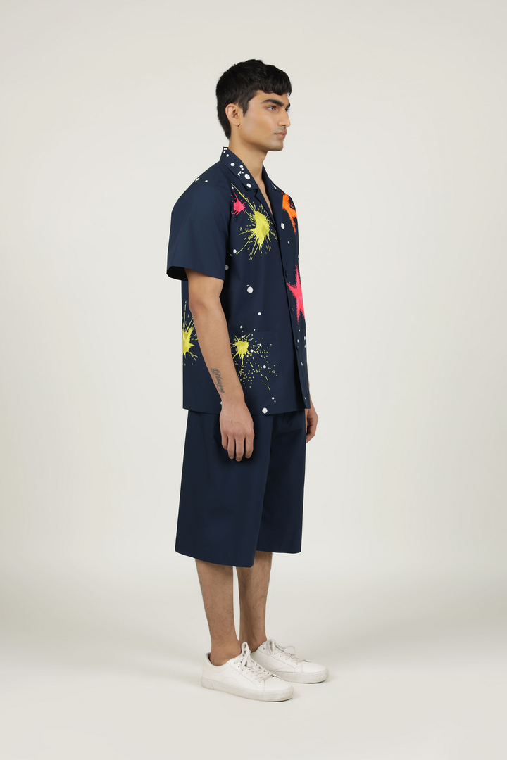 Star Splashes Shirt With Boxy Shorts