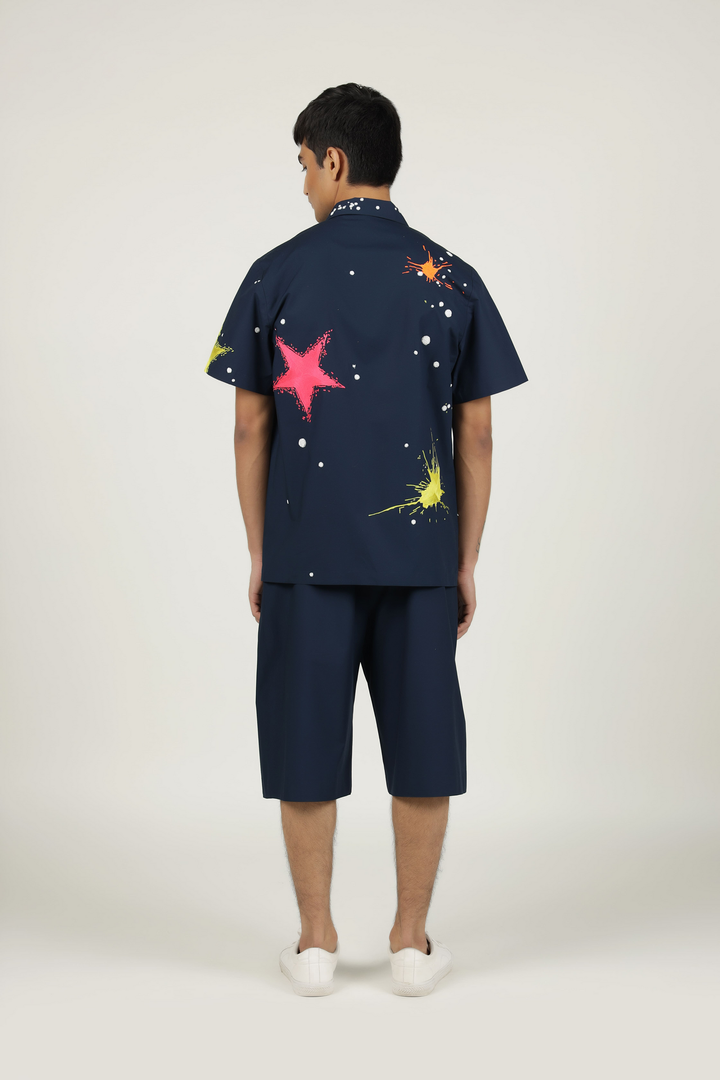 Star Splashes Shirt With Boxy Shorts