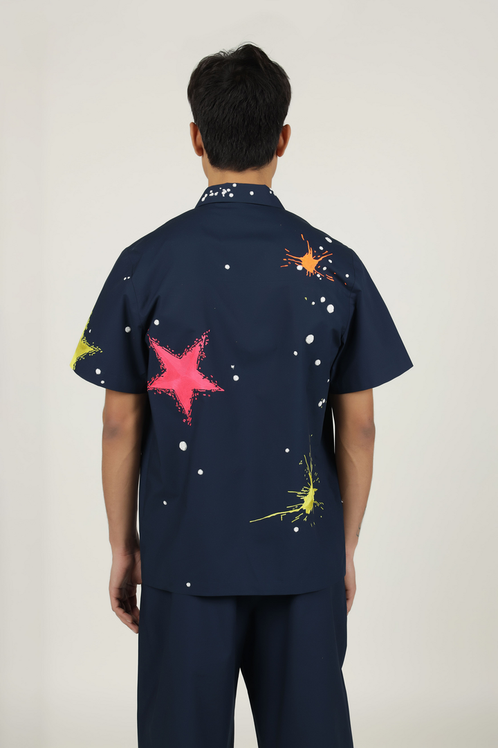 Star Splashes Shirt With Boxy Shorts