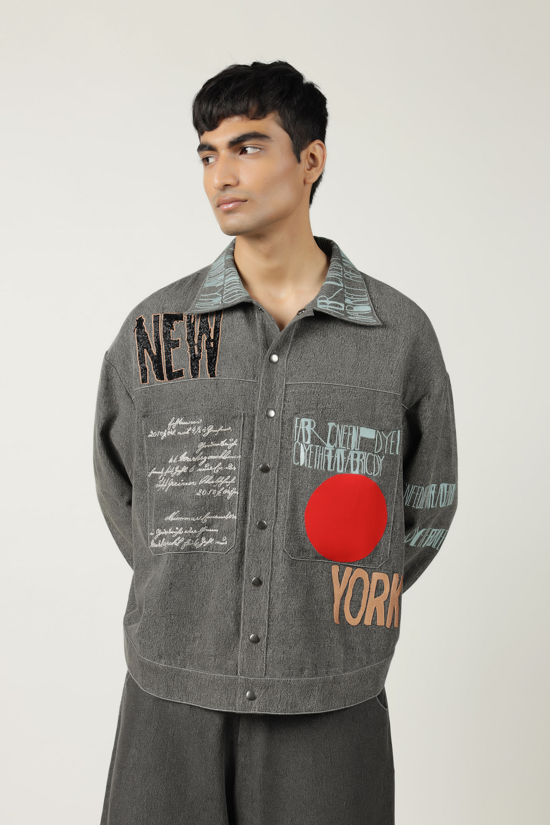 Scribble High Low Denim Jacket