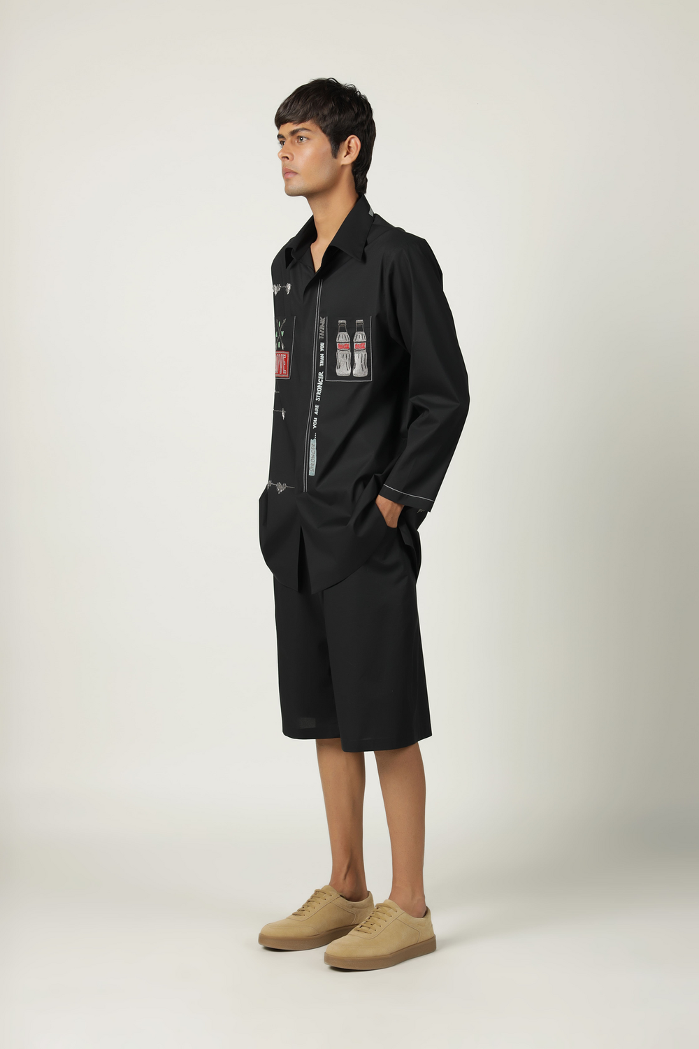 Coca-Cola Love Overlapped Shirt With Shorts