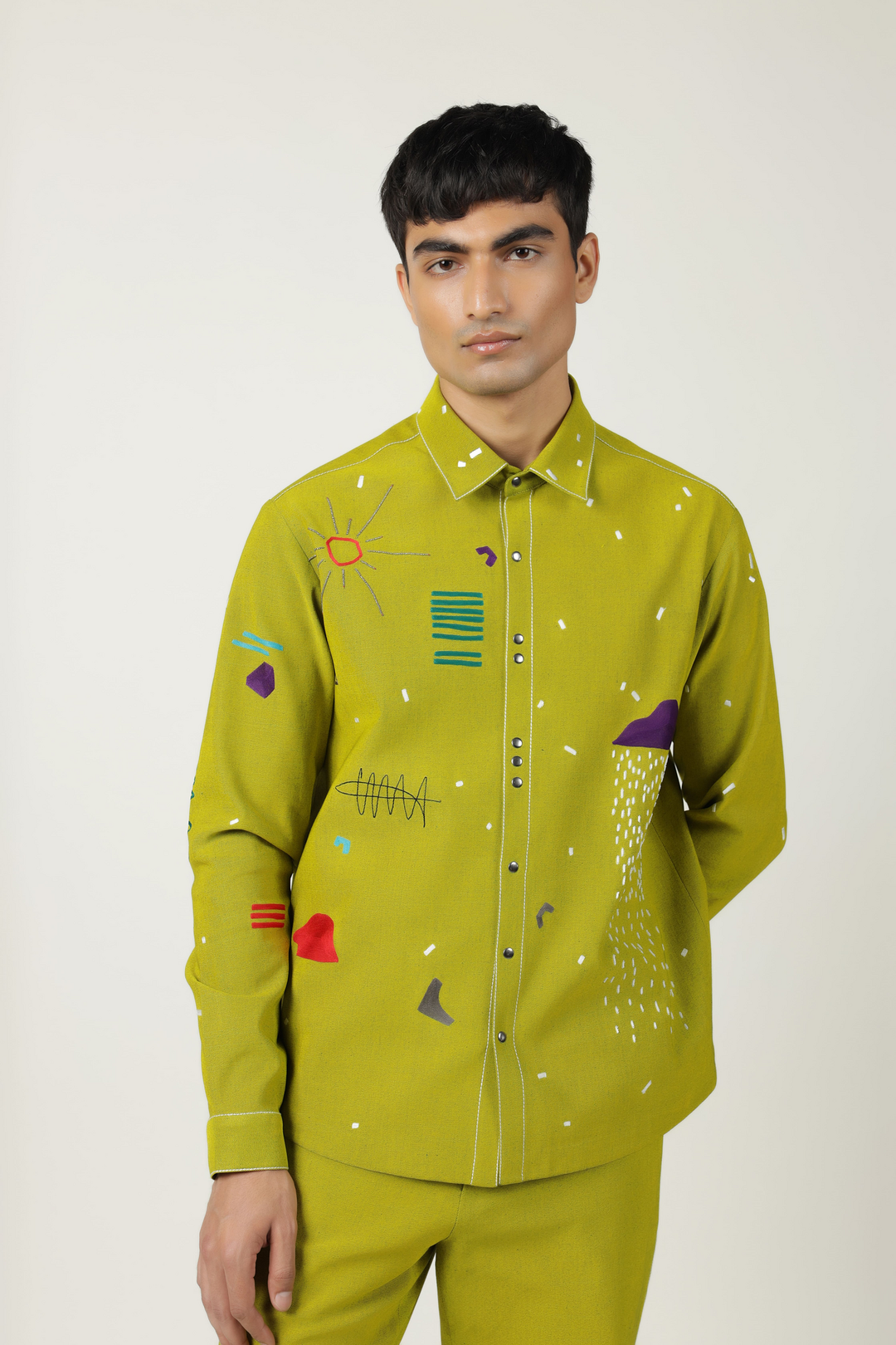 Abstract Shapes And Ostrich Shirt