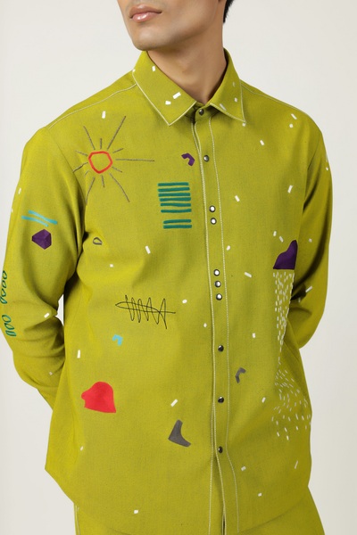 Abstract Shapes And Ostrich Shirt