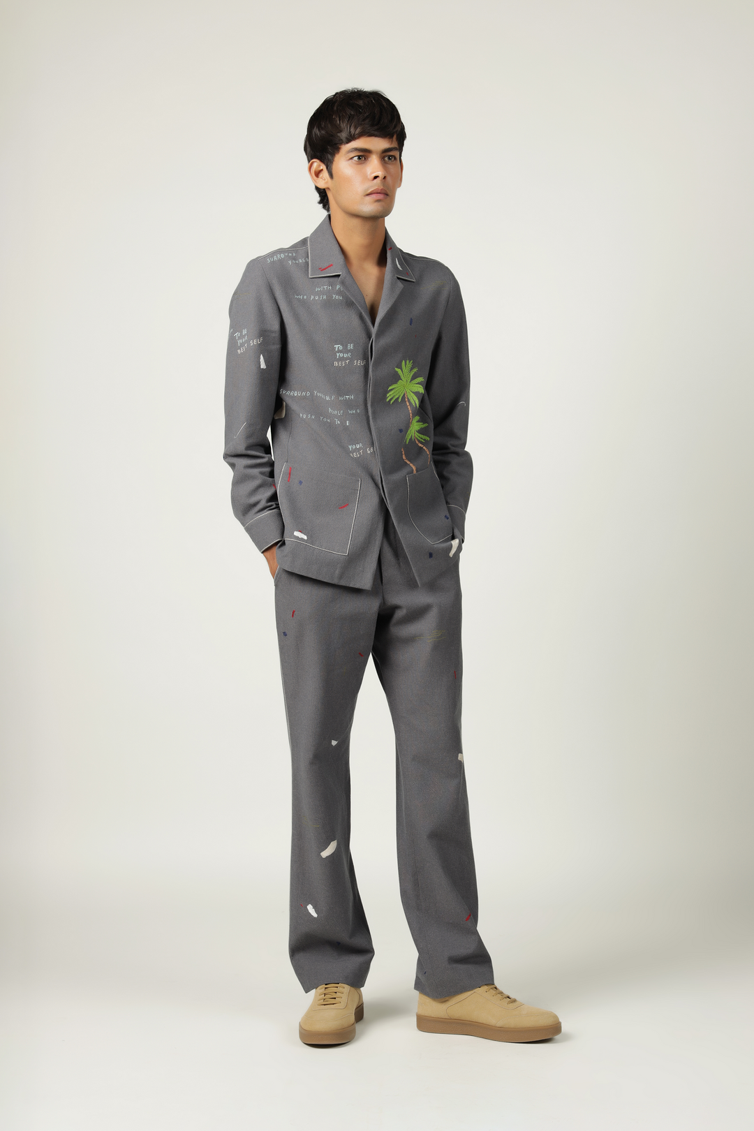 Straight Pants Of "( Holiday Shacket)"