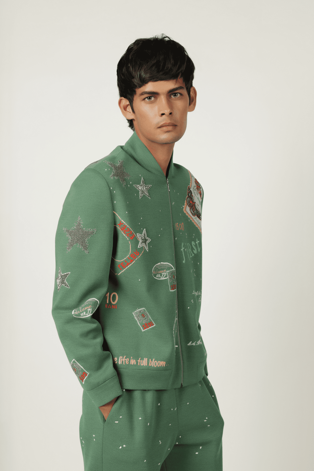Postcard Bomber With Matching Jogger