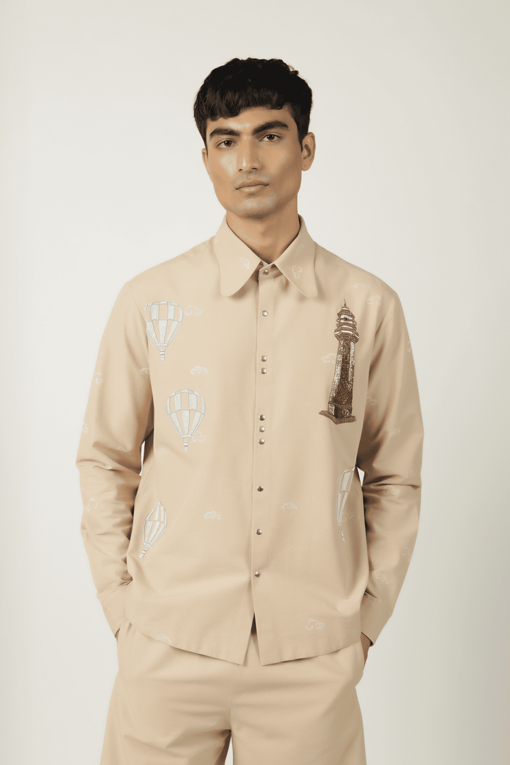 Lighthouse,Airballoons &amp; Clouds Shirt With Shorts