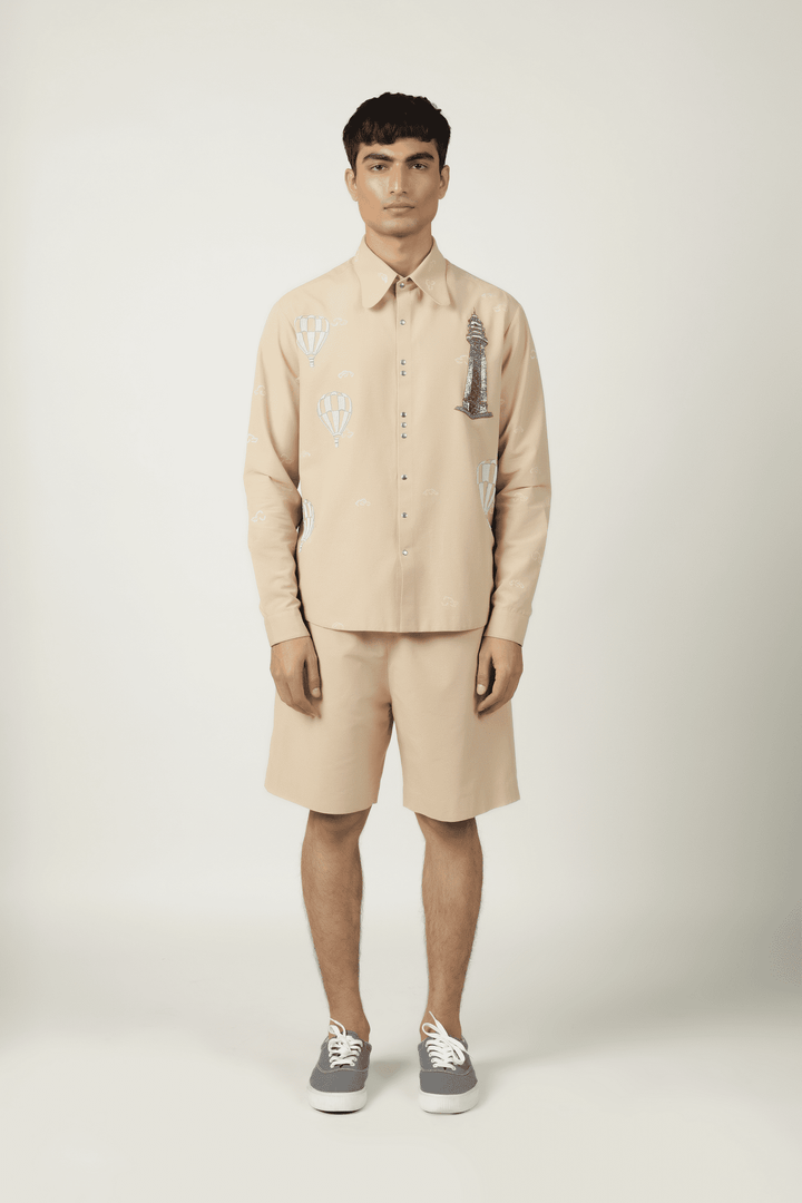 Lighthouse,Airballoons &amp; Clouds Shirt With Shorts