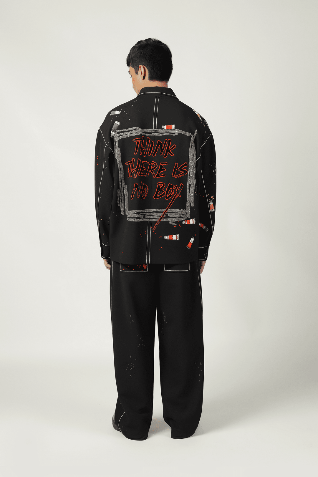 Aashim Gulati In Paint Tubes Oversized Jacket With Matching Pants