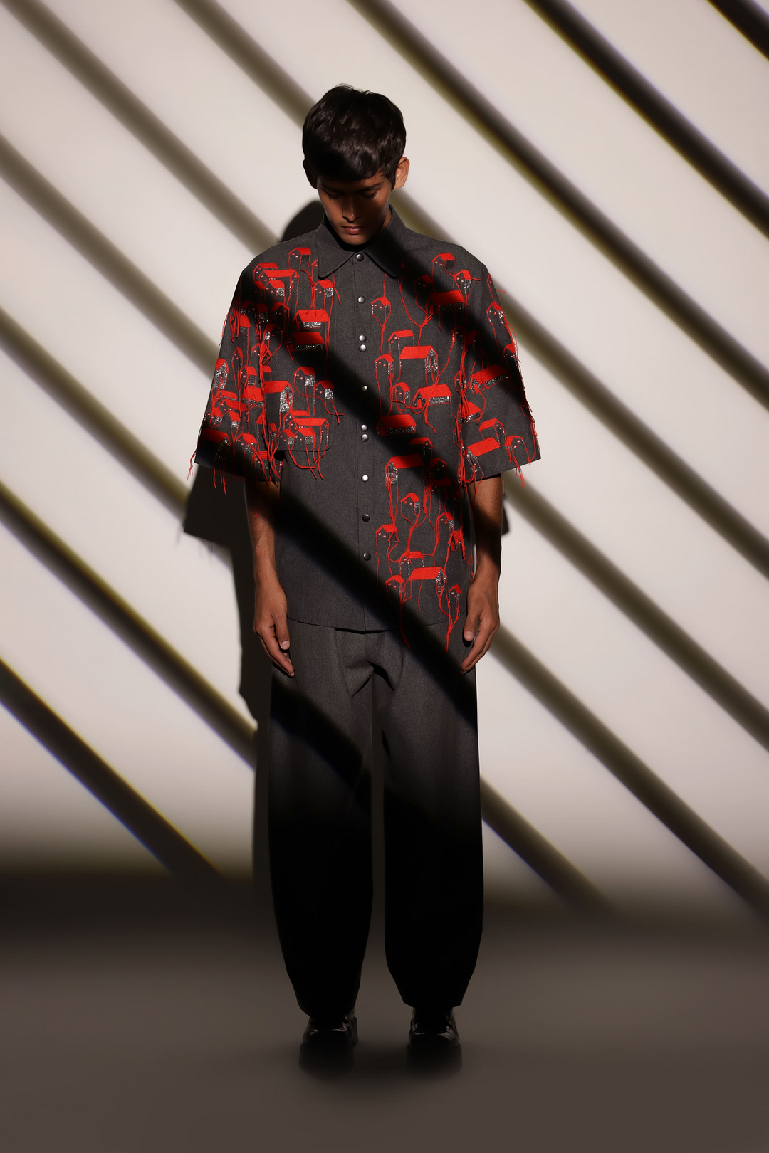 Tiny Houses Flap High-Low Oversized Shirt