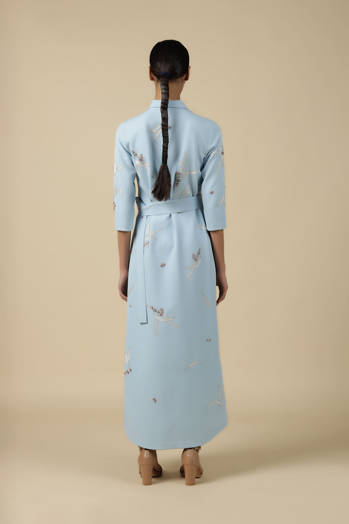 Eucalyptus Long Shirt Dress With Buckle Belt