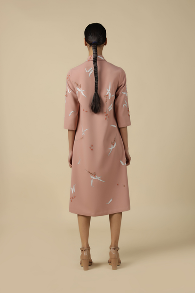 Eucalyptus Shawl Collar Long Dress