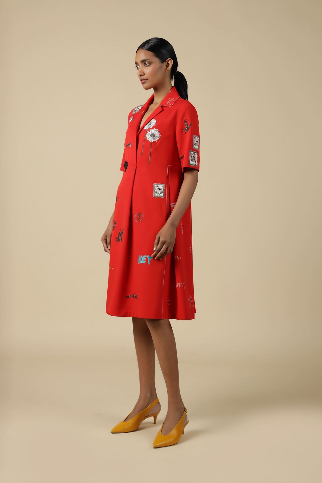 Funky Motifs Panelled Waist Dress