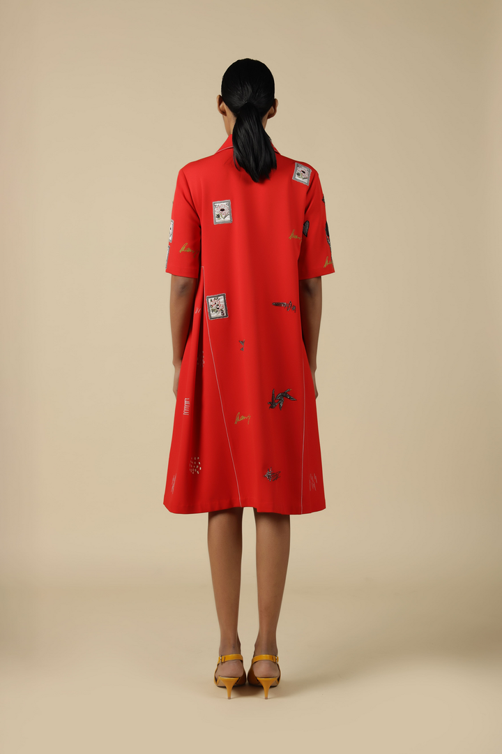 Funky Motifs Panelled Waist Dress