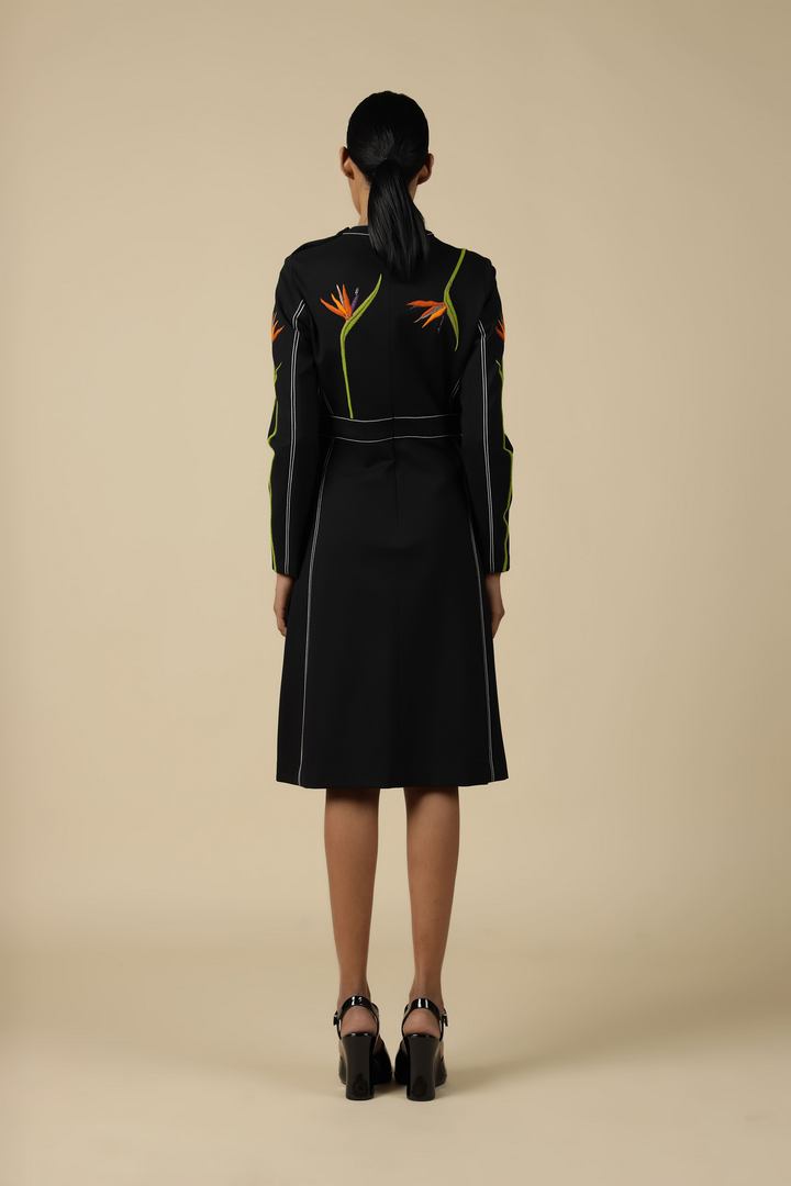 Bird Of Paradise Front Slit Open Dress
