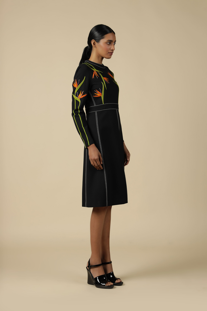 Bird Of Paradise Front Slit Open Dress