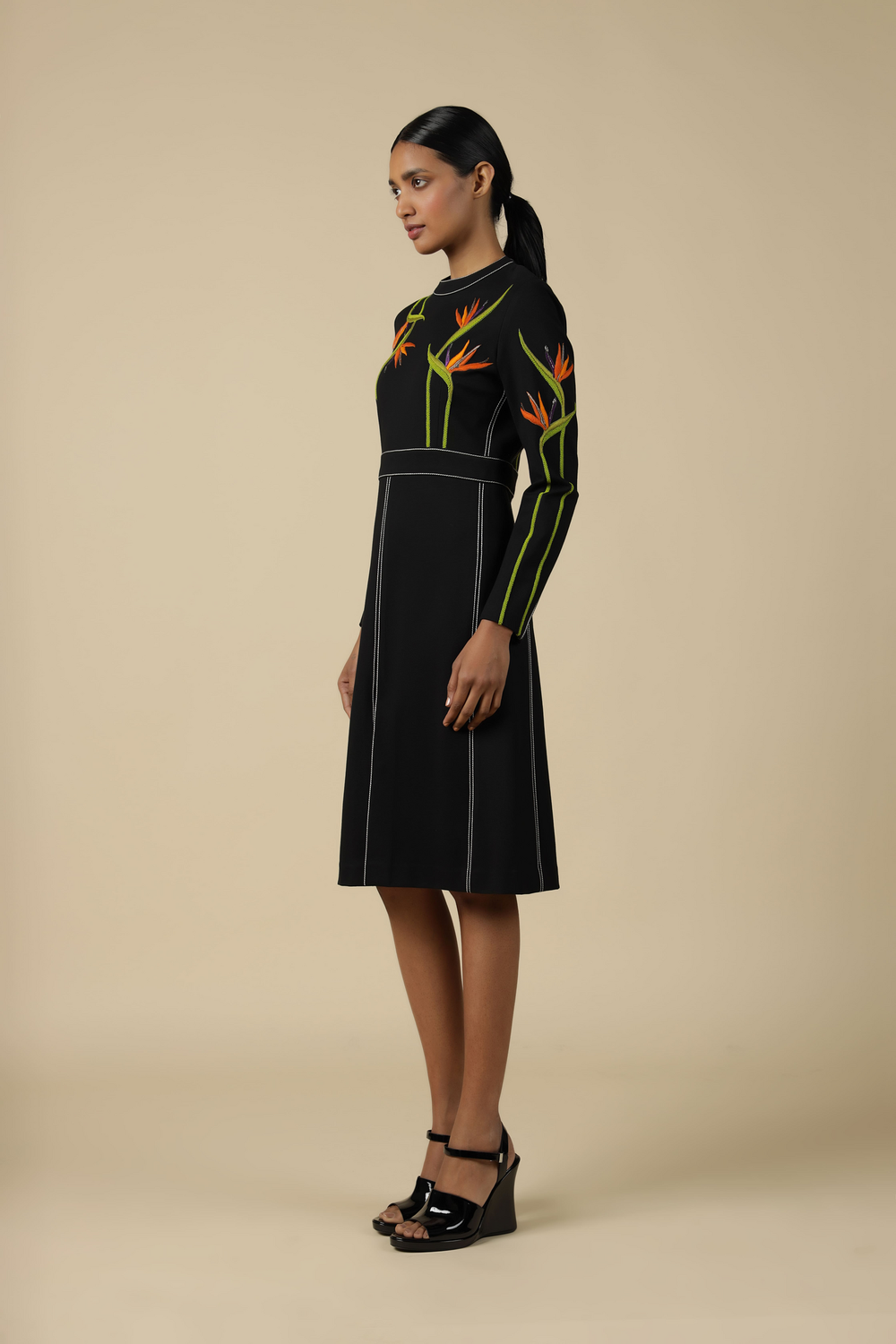 Bird Of Paradise Front Slit Open Dress