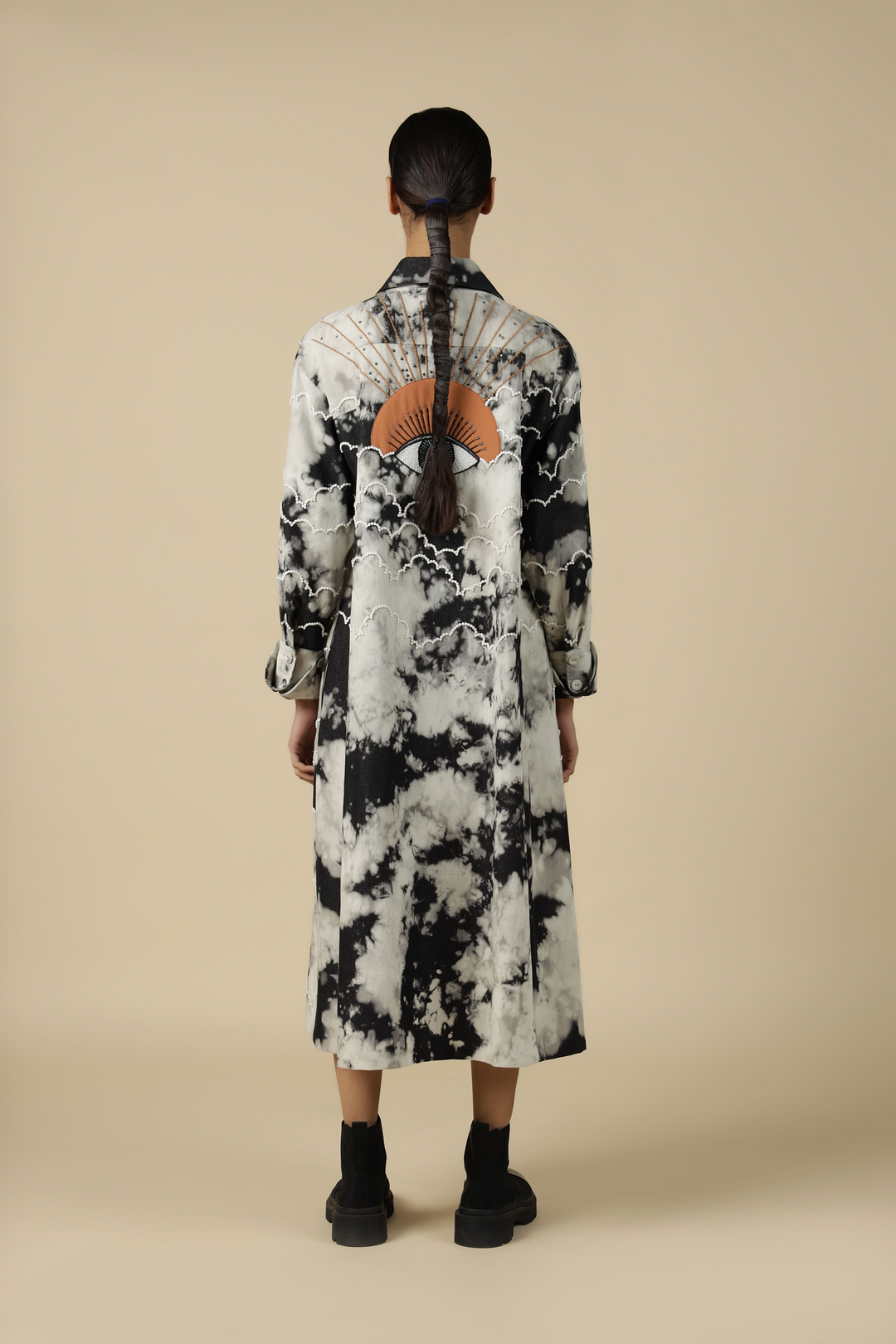 Clouds And Eye Front Pleat Dress