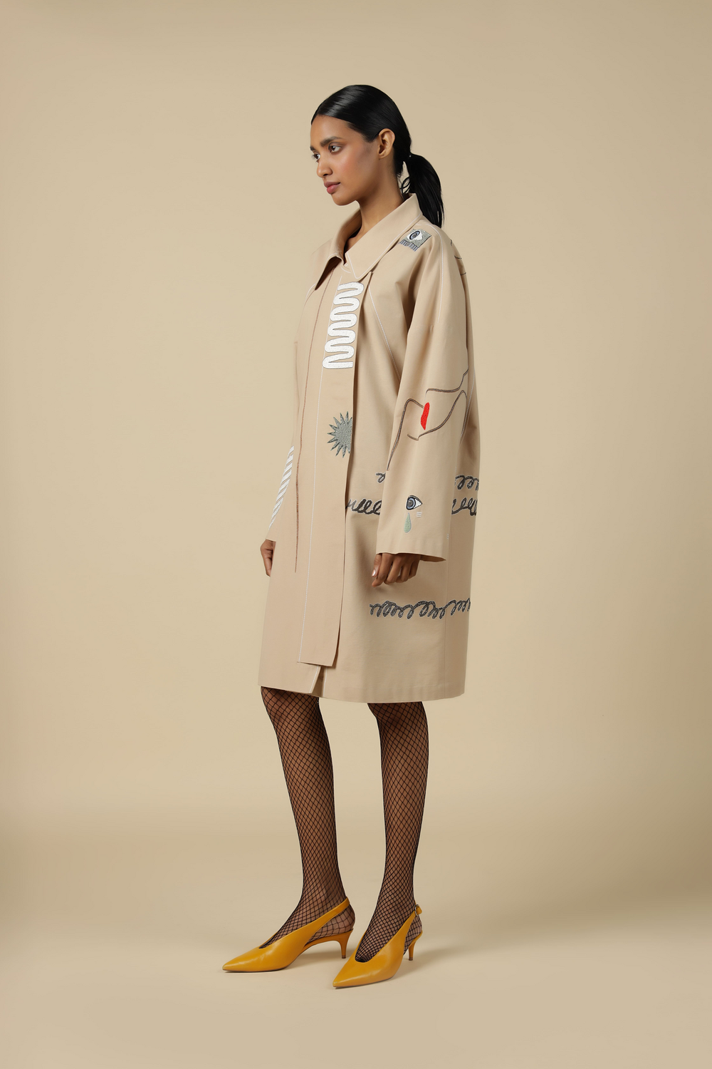 Abstract Shapes Oversized Jacket Dress