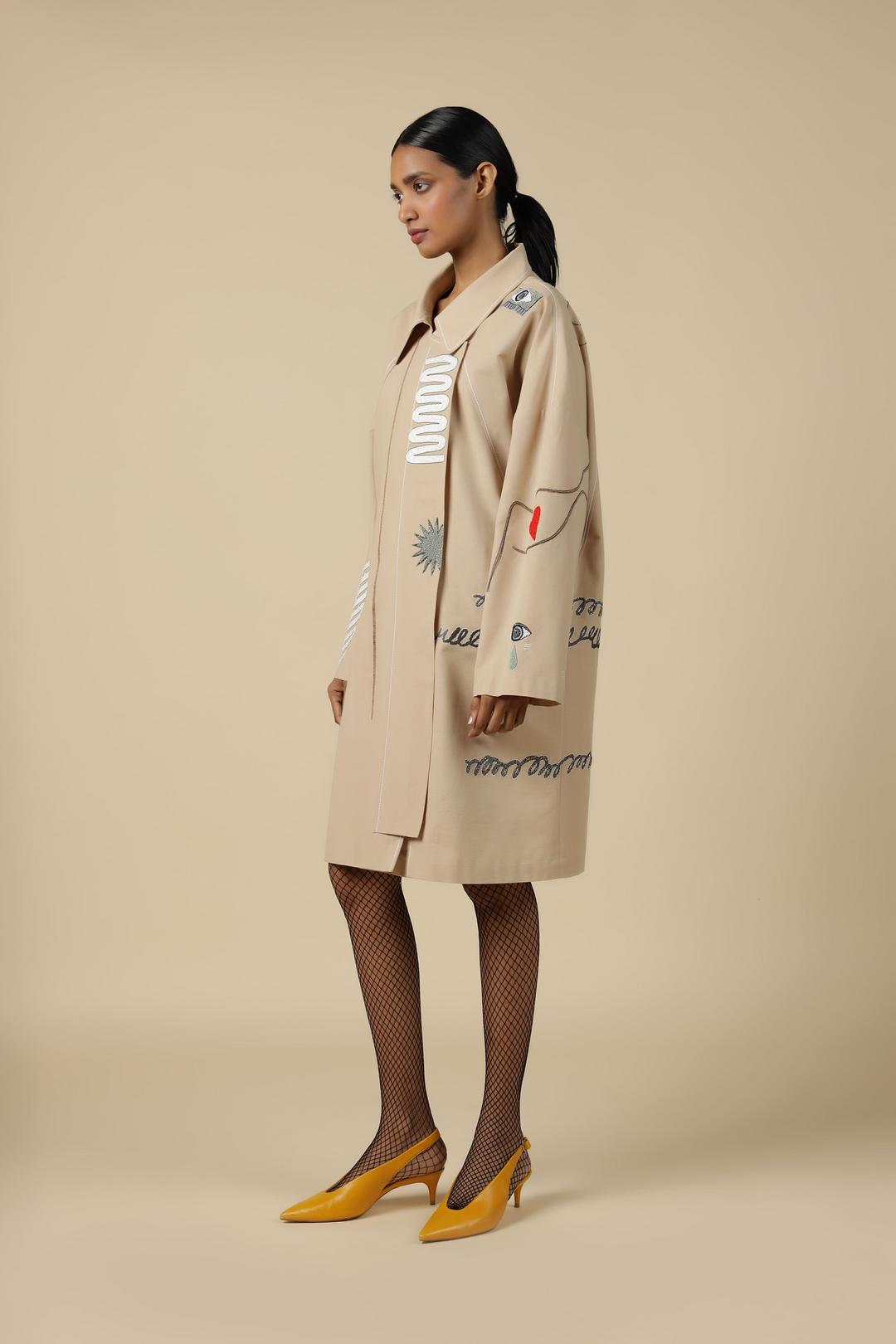 Abstract Shapes Oversized Jacket Dress