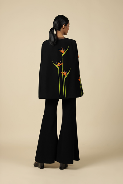 Bird Of Paradise Cape With Flared Pants
