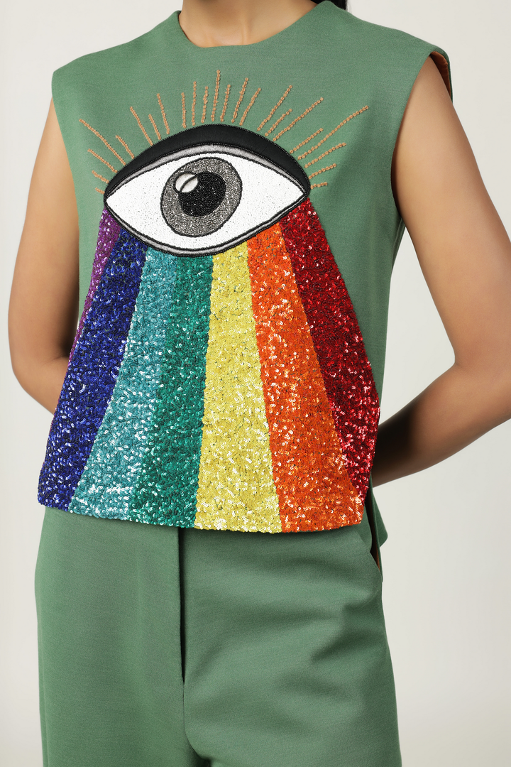 Flared Pant Of "(Eye Rainbow Top)"