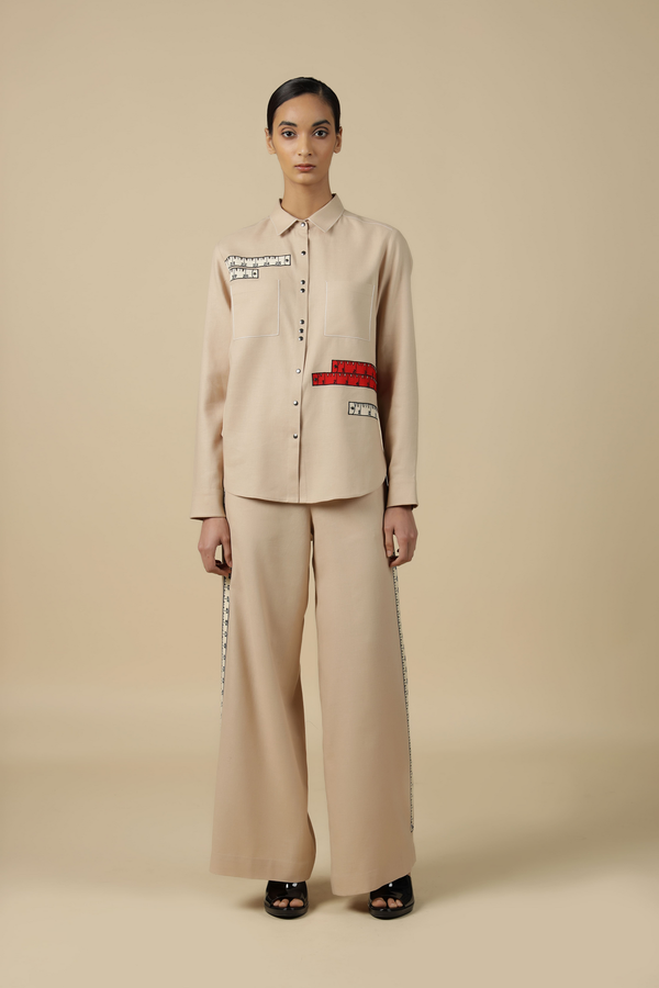 Flared Pants Of (Measuring Tape High Low Shirt)